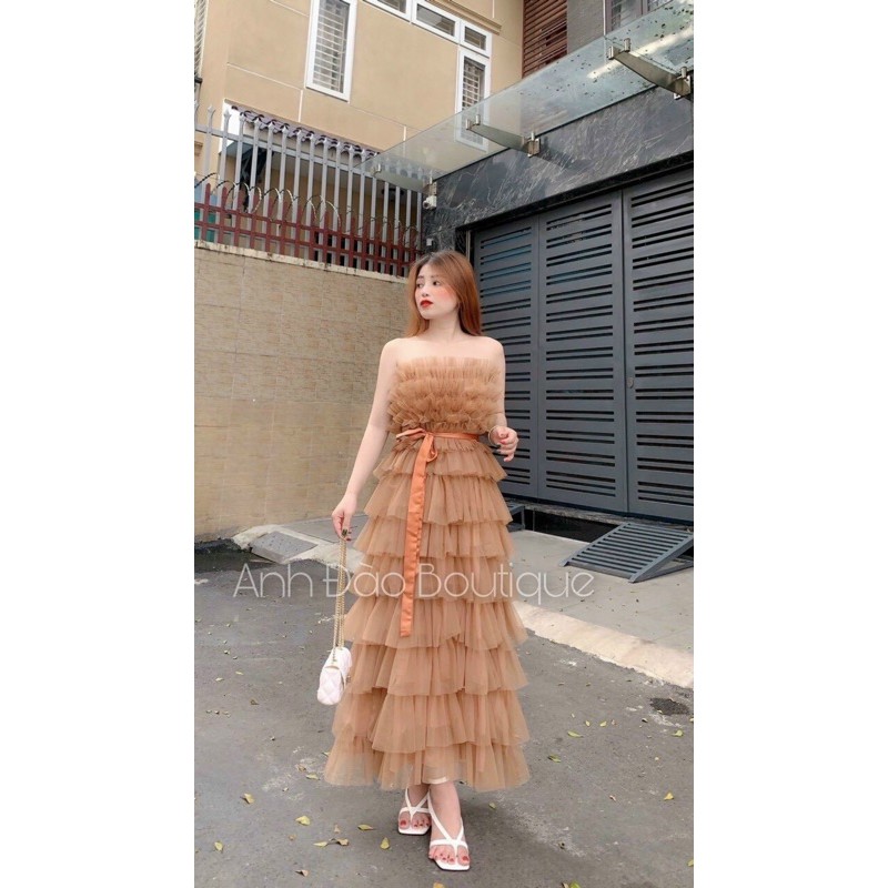 Đầm tầng dài cúp ngực nơ cột eo dự tiệc sang trọng (Video chính chủ) - Verosa Dress | BigBuy360 - bigbuy360.vn