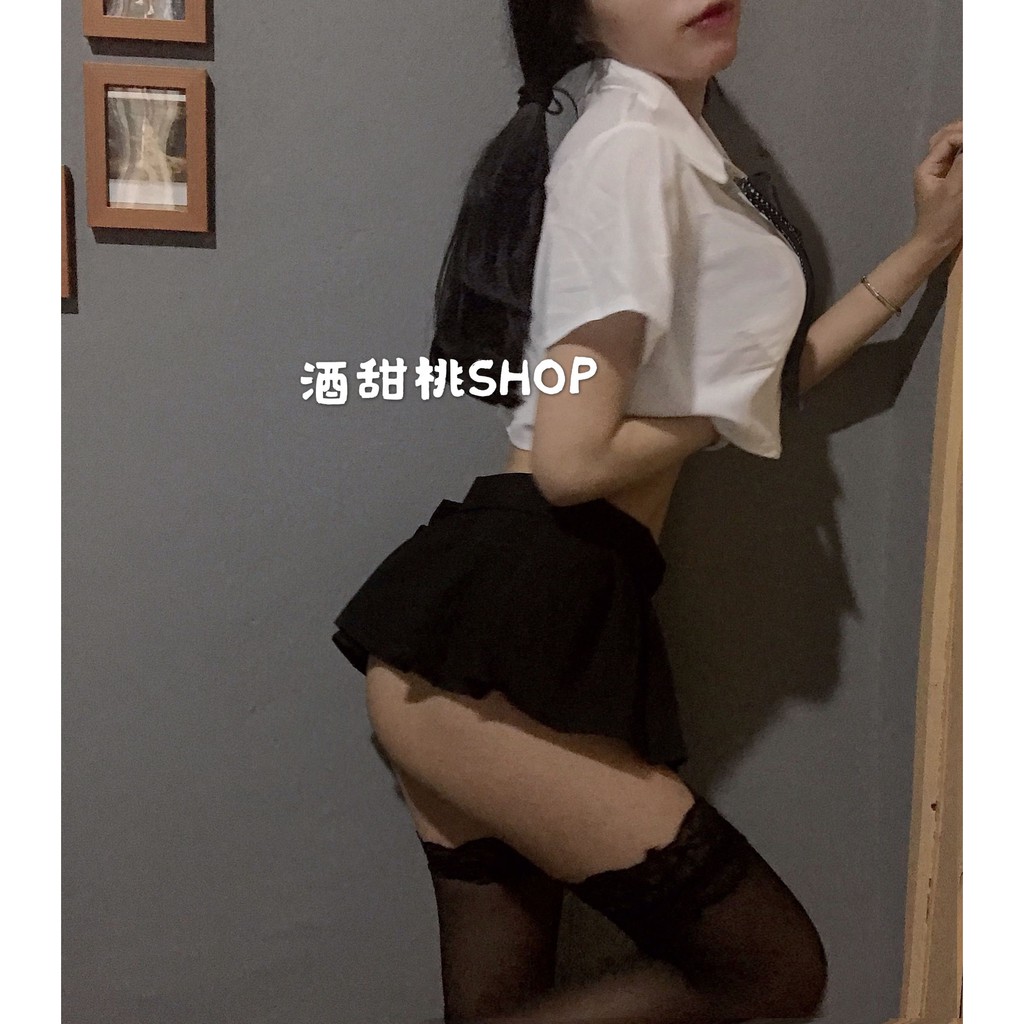 Đồ ngủ Cosplay học sinh áo croptop chân váy hiện đại | BigBuy360 - bigbuy360.vn