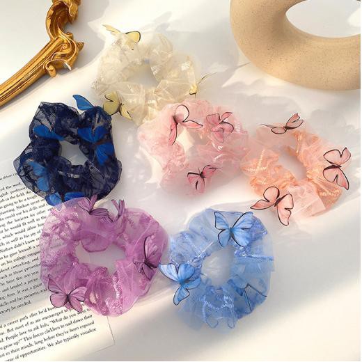 Cột (buộc) tóc scrunchies đính bướm xinh xắn M54 | Shopee Việt Nam