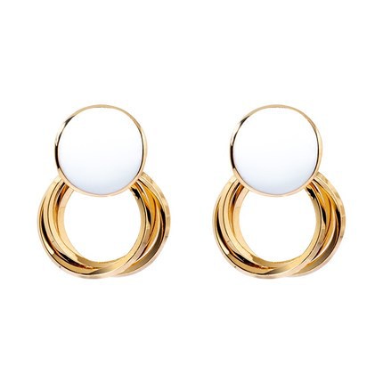  Korean style irregular three circle earrings