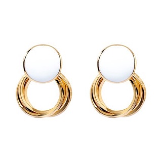 Korean style irregular three circle earrings