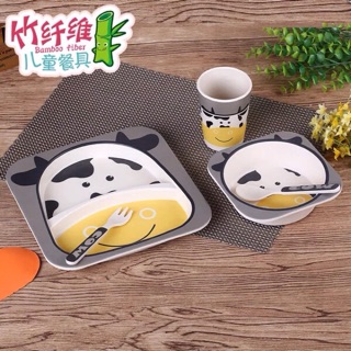 Khay ăn dặm sợi tre 5 món
