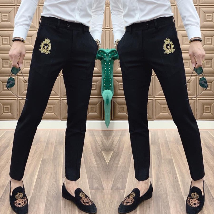 ( XẢ HÀNG TRI ÂN ) - QUẦN ÂU NAM THÊU HỌA TIẾT CAO CẤP