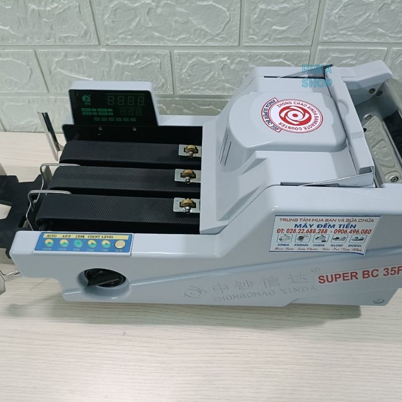 Máy đếm tiền xinda super bc 35F, chế độ kiểm giả. phần mềm 2023 Tặng Đèn Soi Đa Năng, Đèn Soi Cua, Đèn Soi Đá]