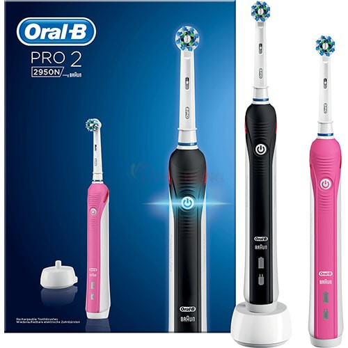 Bàn chải điện Oral-B Pro 2950N CrossAction (Set 2 cái) - Hàng nhập khẩu