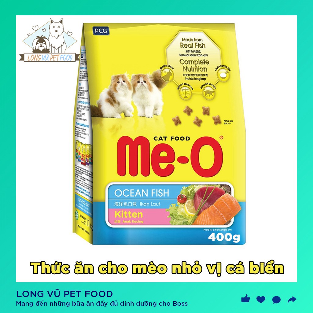 Thức ăn cho mèo con Me-O KITTEN vị cá biển 400g
