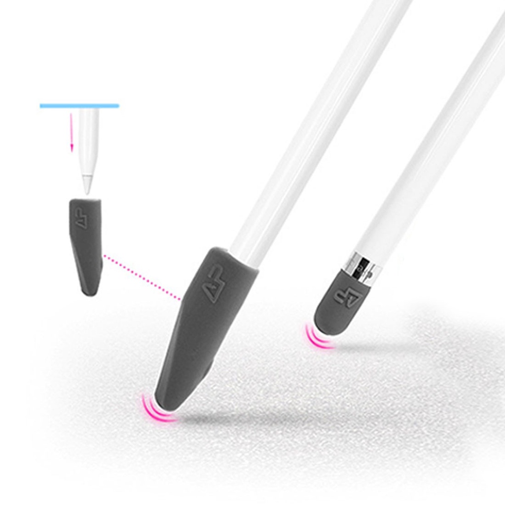 Apple Bộ Phụ Kiện Bảo Vệ Bút Cảm Ứng Bằng Silicon 4 Trong 1 Chống Thất Lạc Cho Apple Pencil