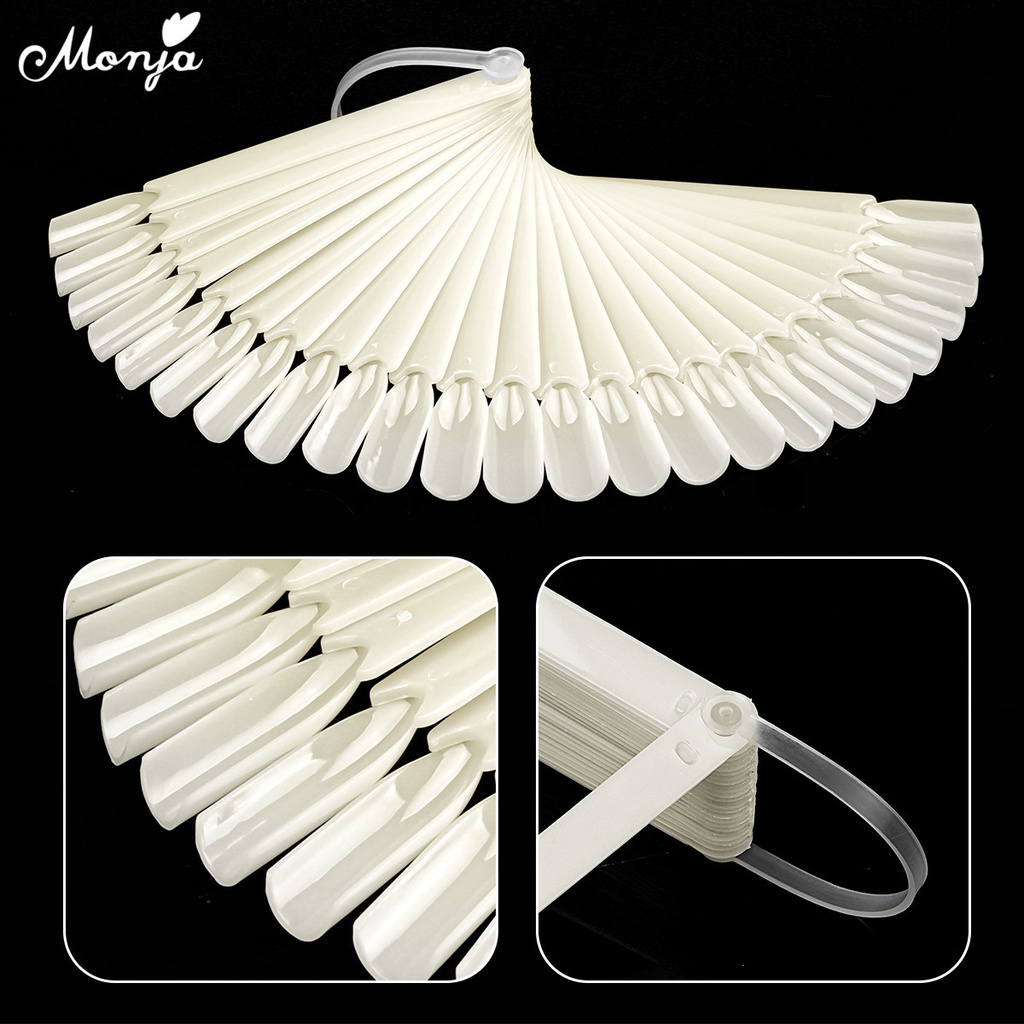 Set 24 móng tay giả MONJA trưng bày sơn móng tay màu sắc bắt mắt tháo rời được tiện lợi