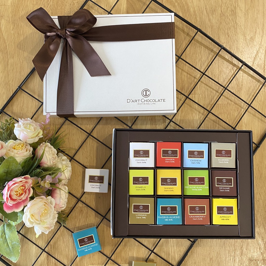 Socola vị trái cây & hạt| Hộp Socola 48 viên Nut & Fruit Chocolate| Thương hiệu D'art Chocolate