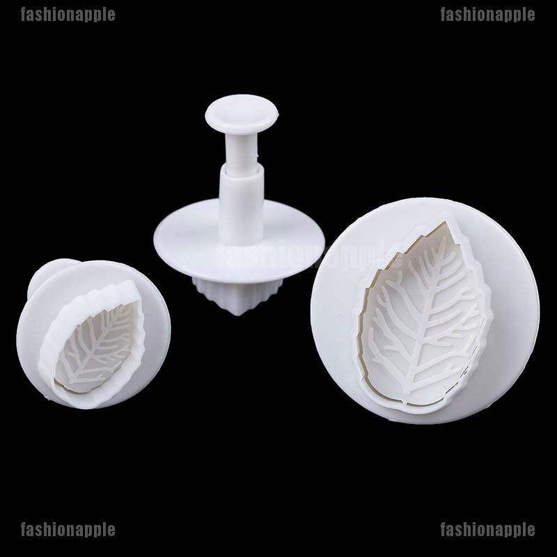 Set 3 Khuôn Cắt Kẹo Mềm Trang Trí Bánh Tạo Hình Chiếc Lá
