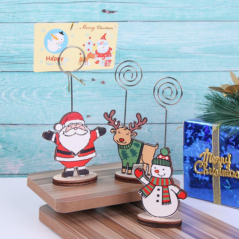 Thẻ Gỗ Hình Ông Già Noel &amp; Người Tuyết Trang Trí Tiệc Cưới DIY