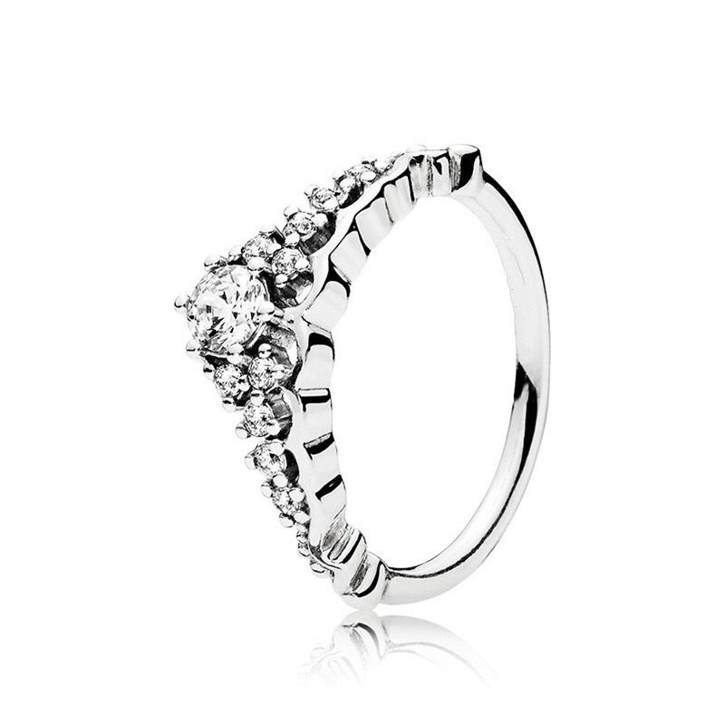 PANDORA Nhẫn Bạc 925 Hình Vương Miện Đính Đá Sang Trọng