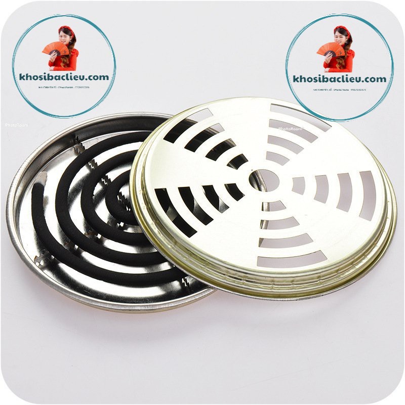 Hộp đựng nhang muỗi bằng thép không gỉ, khay đựng nhang muỗi có nắp đậy an toàn