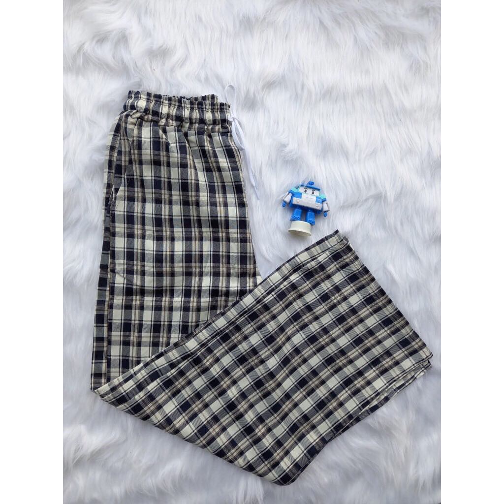 Quần CaRo Ống Rộng Ulzzang Unisex