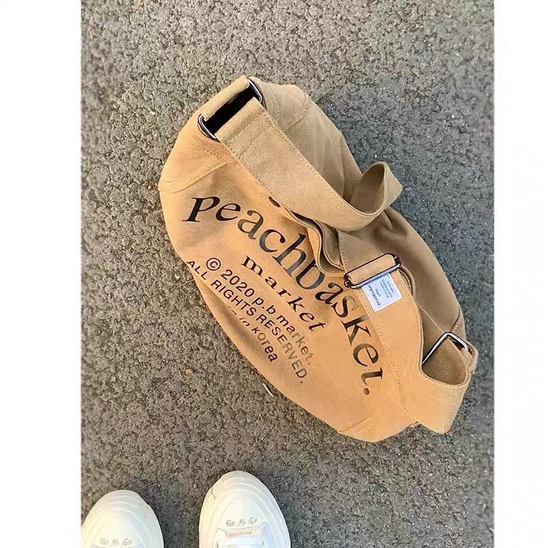 Túi xách IELGY vải canvas cỡ lớn phong cách retro thời trang cho nữ