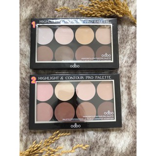 [bán sỉ] Phấn tạo khối 8 màu ODBO Highlight & Contour Pro Palette