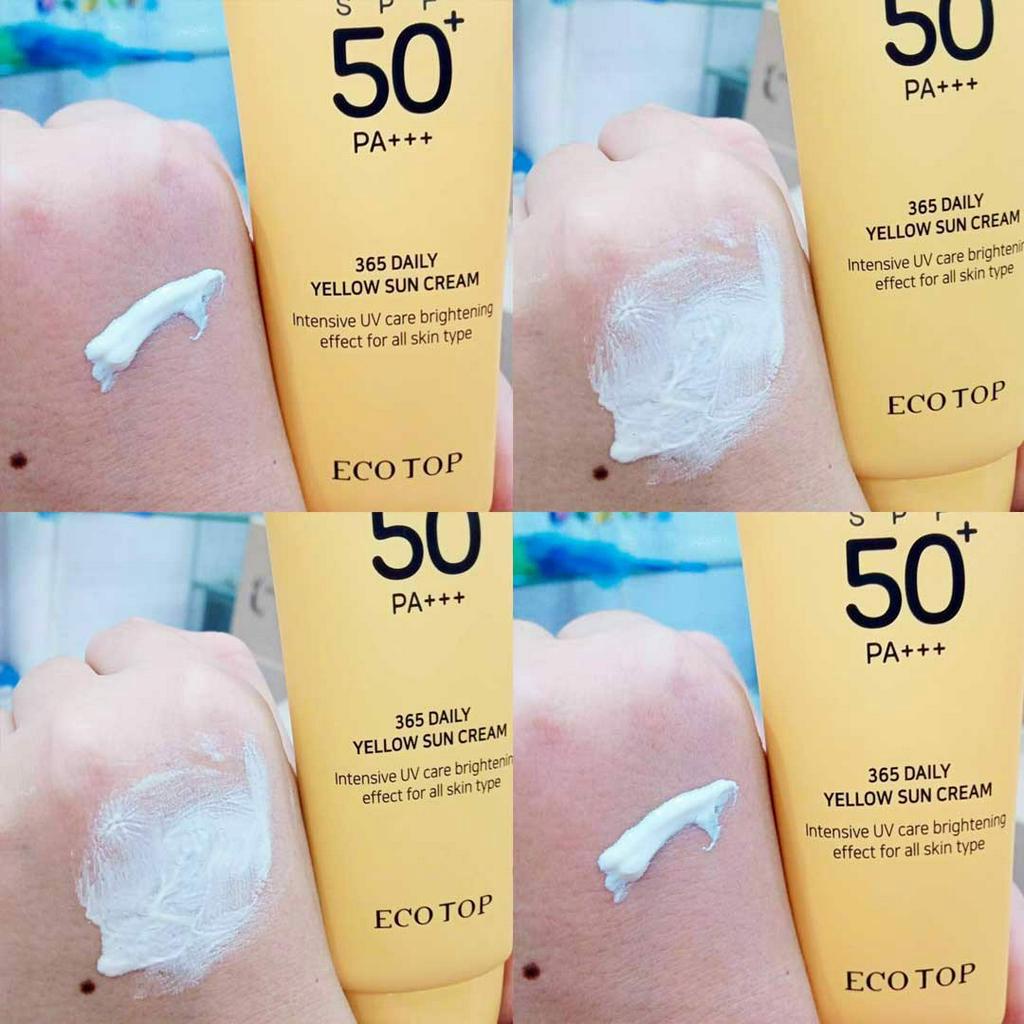 KEM CHỐNG NẮNG HẰNG NGÀY ECOTOP 365 DAILY YELLOW SUN CREAM SPF50+/PA+++ 70ML
