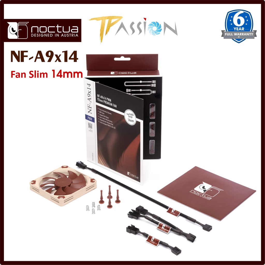Quạt tản nhiệt Noctua NF-A9x14 PWM - Slim fan 9cm mỏng chỉ 14mm, chuyên dùng cho mini case, itx, HTPC