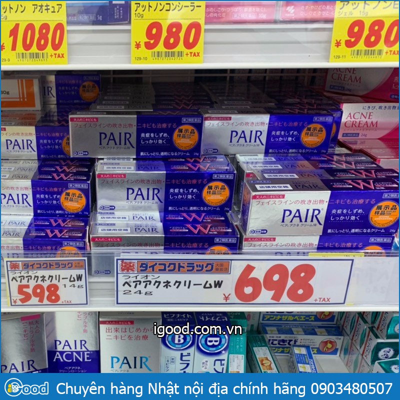 Kem ngừa mụn Pair Acne W Cream Nhật Bản 24g