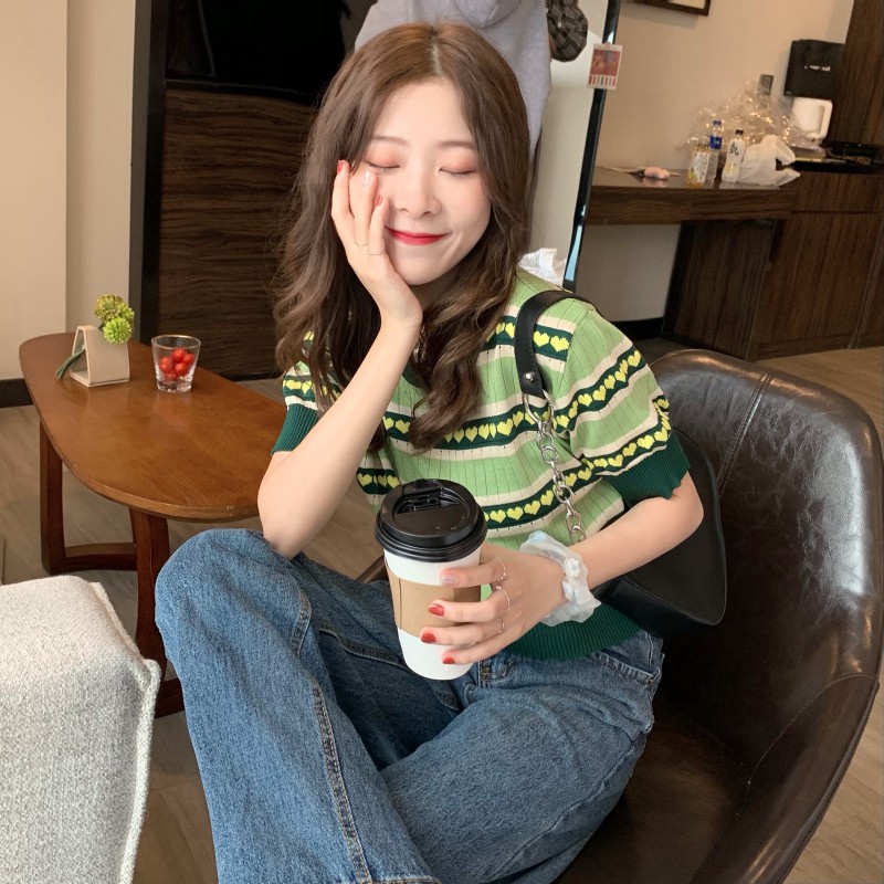 Áo Sweater Tay Lỡ In Hình Trái Tim Phong Cách Hàn Quốc Thời Trang Mùa Hè Mới Cho Nữ | BigBuy360 - bigbuy360.vn