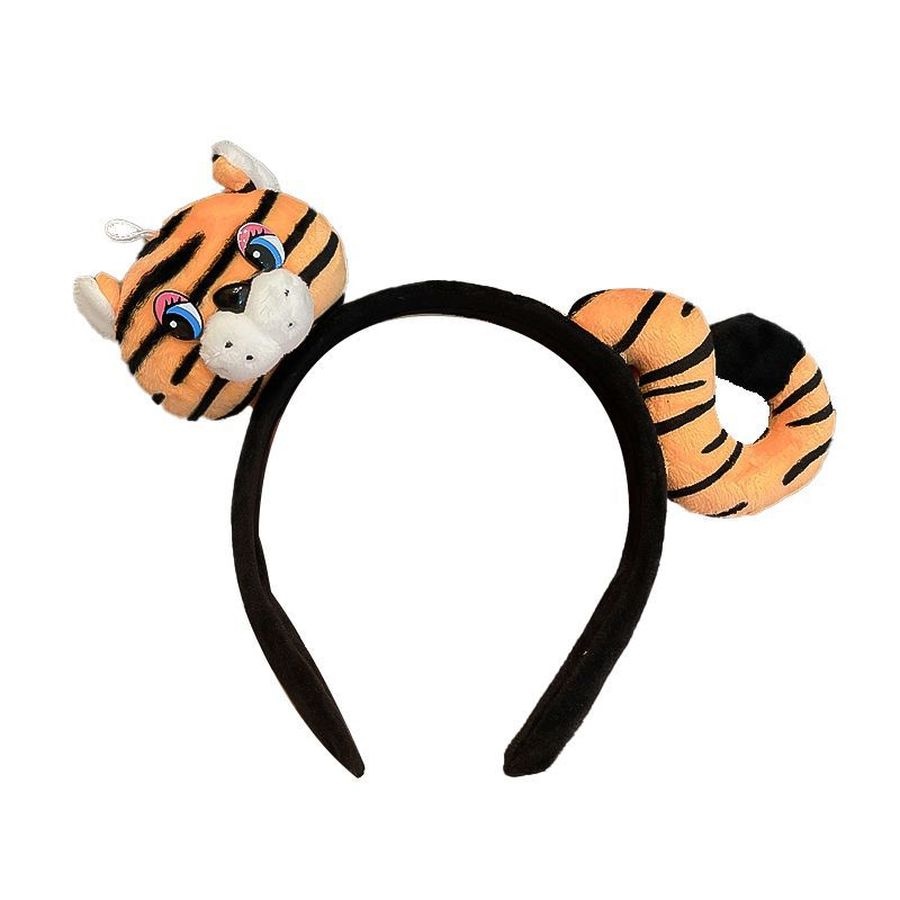 Băng đô lông nhung hình hổ hoạt hình dễ thương xinh xắn