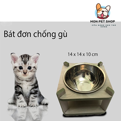 Bát ăn chống gù cho thú cưng bằng gỗ, khay đựng thức ăn nước uống cho chó mèo - 𝐌𝐨𝐧𝐏𝐞𝐭𝐒𝐡𝐨𝐩