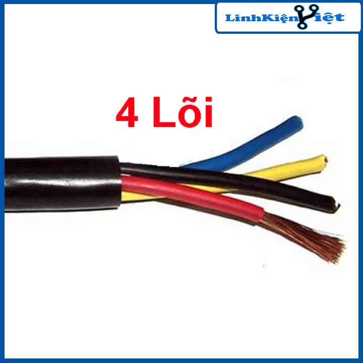 1 mét dây điện nhiều lõi đen tròn 0.3mm 2 lõi/3 lõi/4 lõi chất liệu dây đồng 100% loại tốt