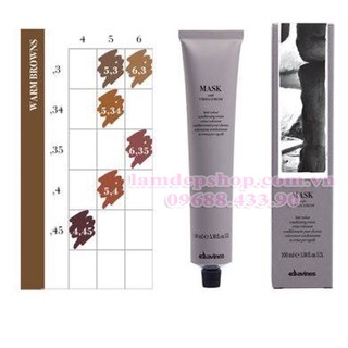 Kem Nhuộm Tóc Davines Mask With Vibrachrom Mã Màu Nâu Ấm /35 (100ml) (cần mua thêm trợ nhuộm)
