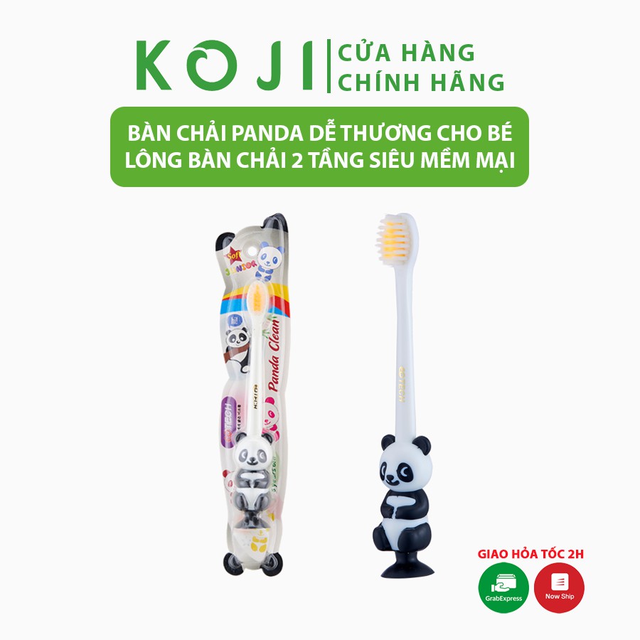 Bàn chải đánh răng trẻ em hình gấu trúc EQ Tech Junior Panda bàn chải cho bé đầu bàn chải siêu mềm bảo vệ nướu và lợi