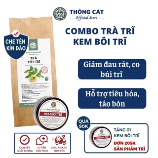 Combo kem bôi trĩ và trà trĩ hỗ trợ teo trĩ nội, trĩ ngoại, co búi trĩ, hết táo bón - Trà thảo mộc THÔNG CÁT HCM
