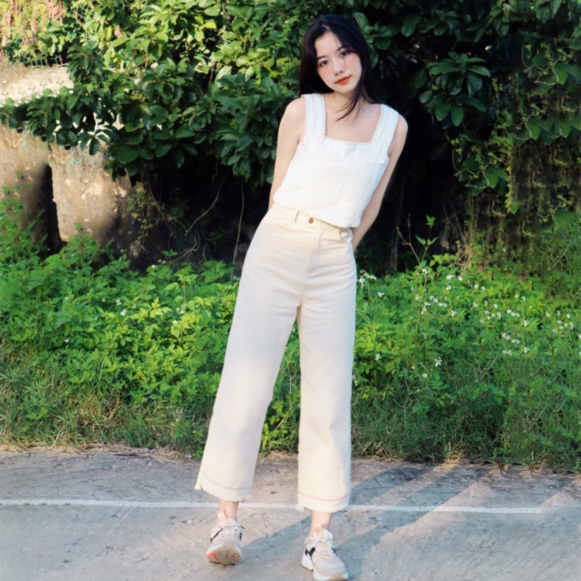 Quần kaki nữ ống rộng, suông Culottes lưng cao dáng đẹp, Thích Mặc Đẹp