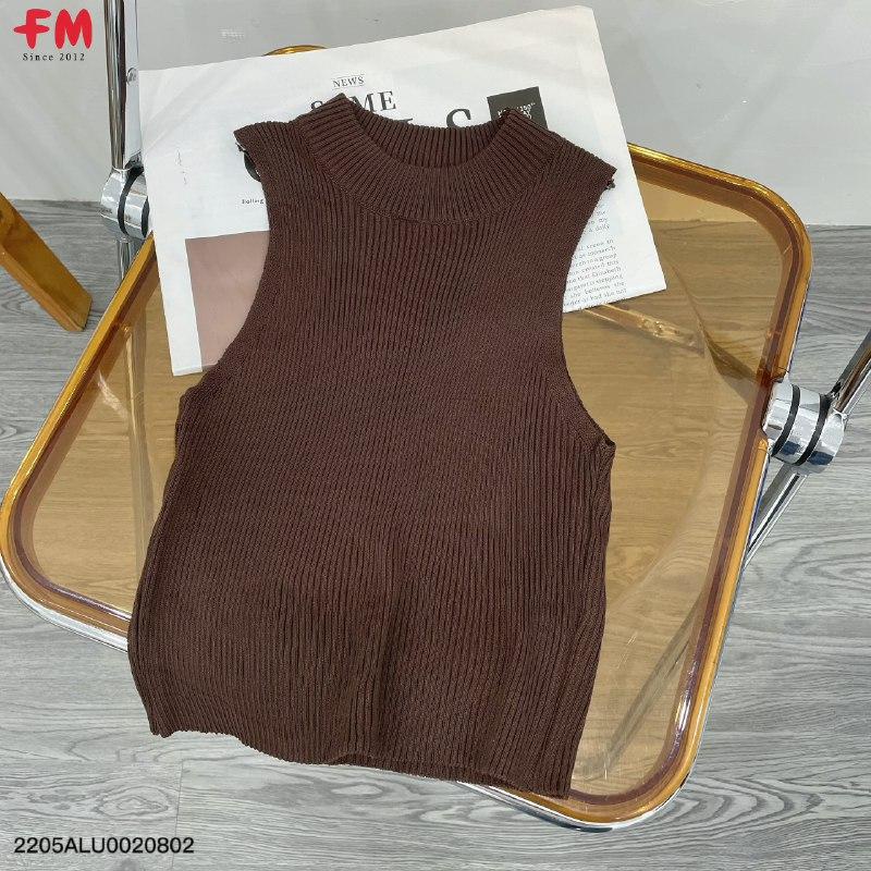 Áo len tăm nữ Fmstyle cổ 3P sát nách rộng chất lên dệt kim mềm mịn mặc thoải mái thời trang Ulzzang 205080019