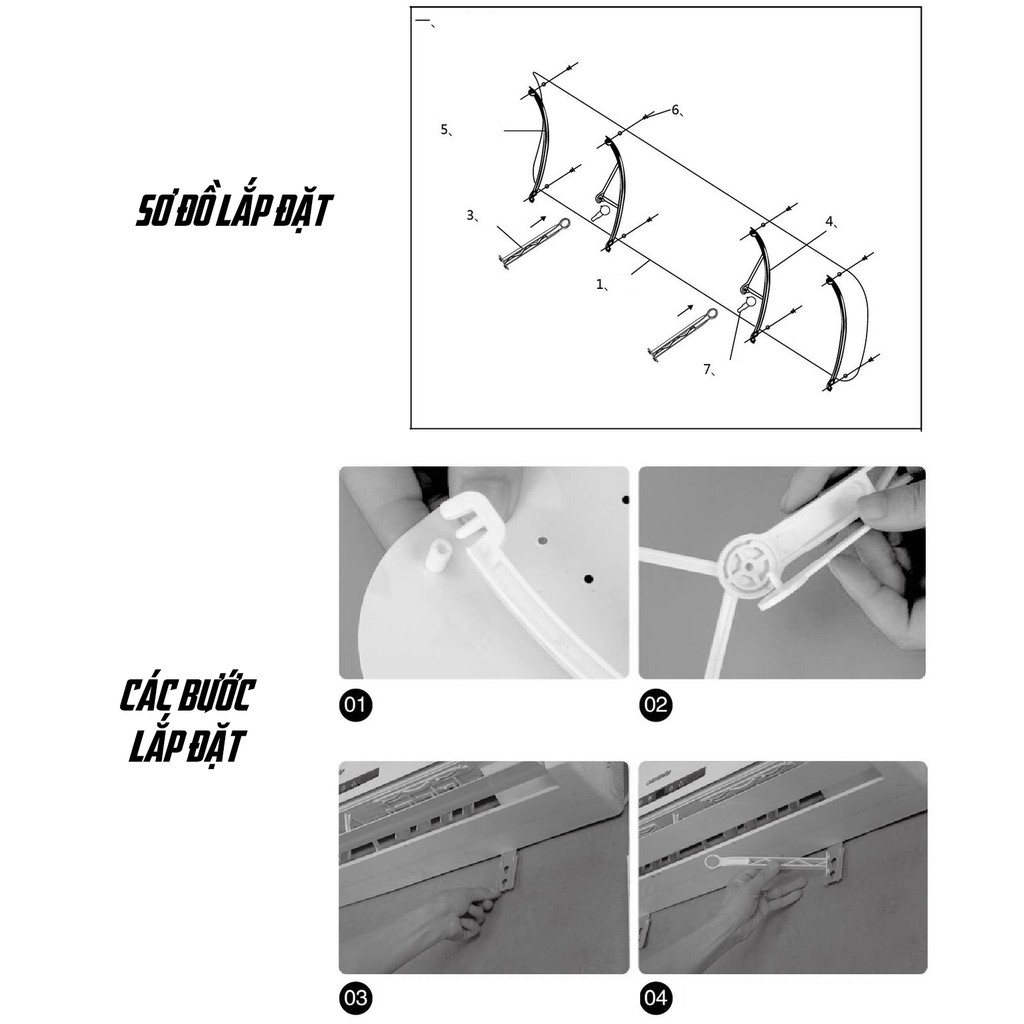 Tấm Chắn Điều Chỉnh Hướng Gió Cho Máy Lạnh Điều Hòa Cao Cấp 90x27cm