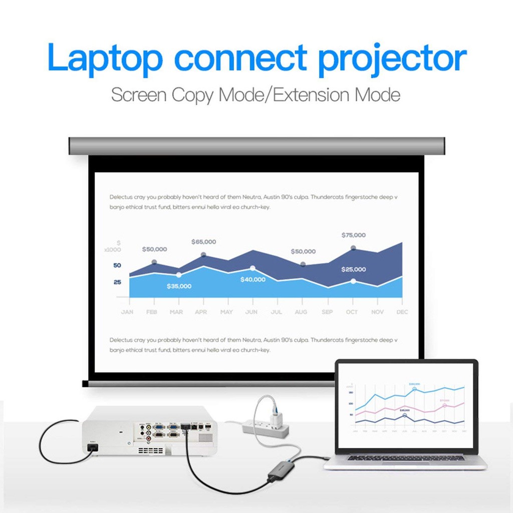 Type C - Cáp chuyển đổi Type-C ra VGA/USB3.0/Type-C PD Vention CGJHA