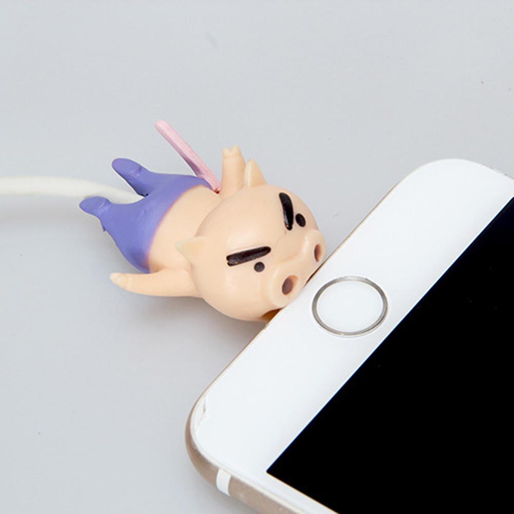 PRESTON Phụ Kiện Bảo Vệ Đầu Dây Cáp Usb Loại C Hình Cậu Bé Bút Chì Shin-chan Dễ Thương