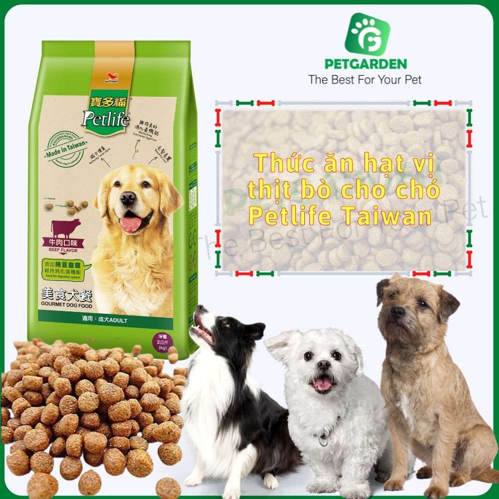 [HCM] Thức ăn hạt cho chó, cho thú cưng Petlife - Thức ăn hạt cho chó trưởng thành vị thịt bò  - Gói chiết lẻ  75g