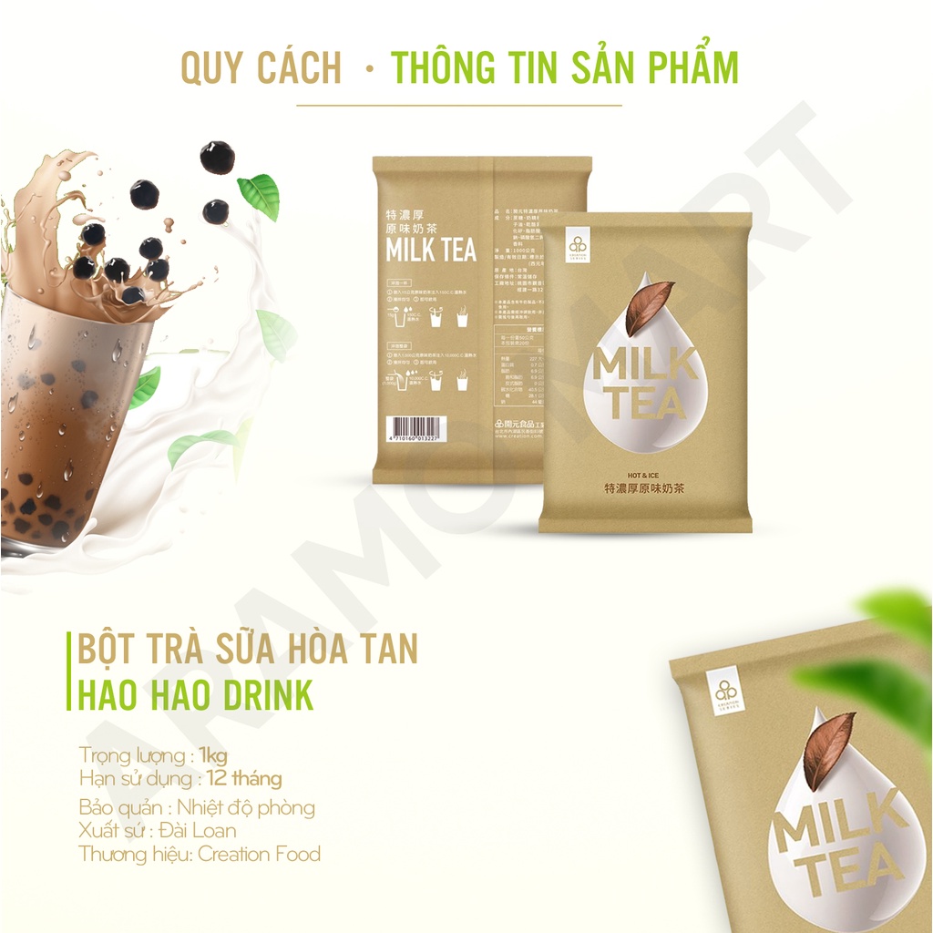 [HSD mới] Bột Trà sữa Hao Hao Drink Milk Tea Đài Loan pha sẵn thơm ngon 1kg/1túi - Creation Food Taiwan ＊AramoMart＊ | BigBuy360 - bigbuy360.vn