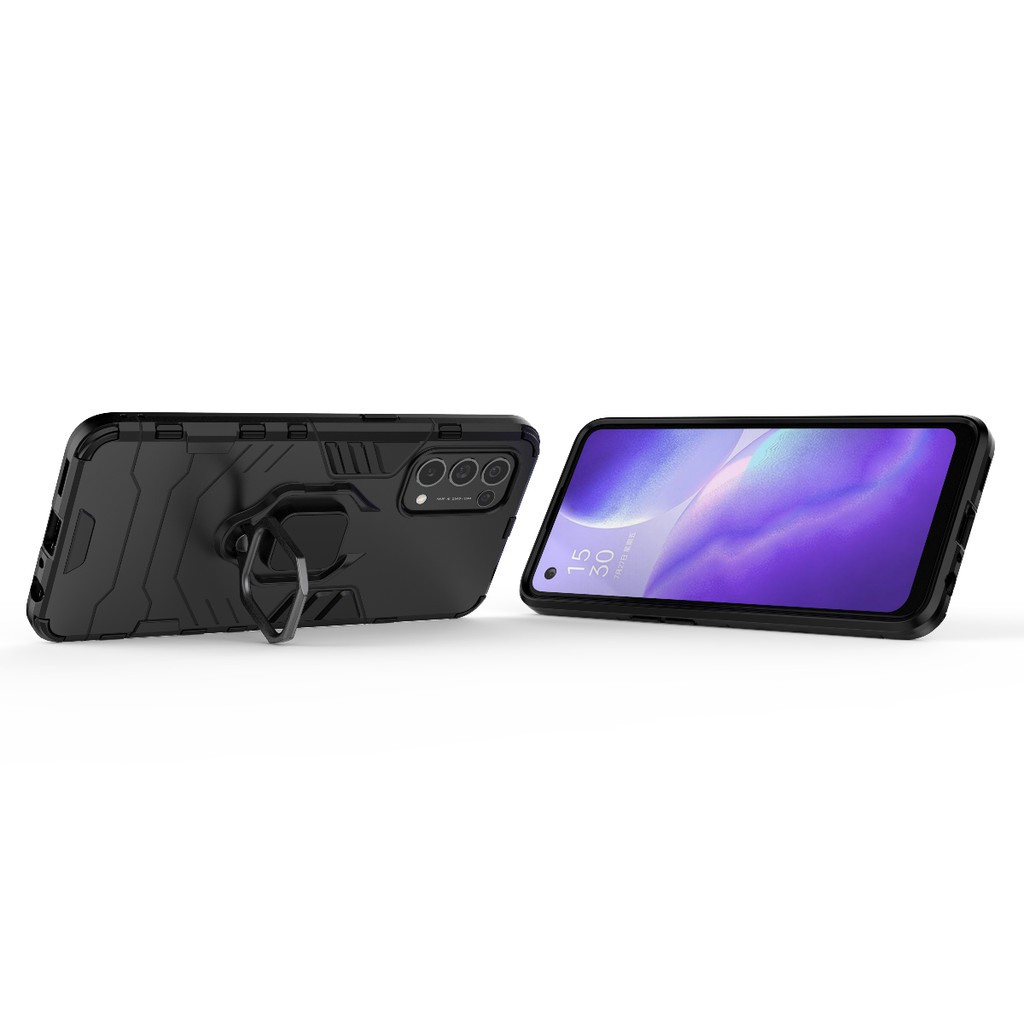 Ốp lưng Oppo Reno 5 / 5 5G / Reno 6 5G Reno 7 5G Iron Man Iring chống sốc giá đỡ kiêm nhẫn hút ô tô cao cấp