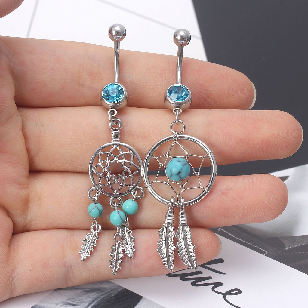 Set 5 khuyên rốn đính đá hình lưới giấc mơ xinh xắn