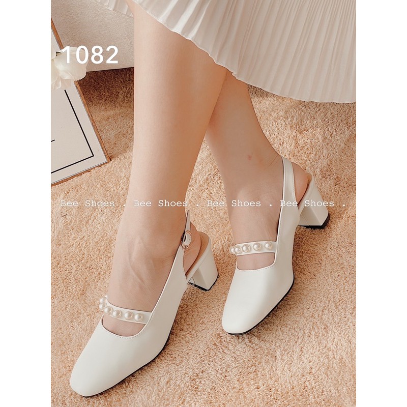 BEESHOES - GIÀY BÚP BÊ GÓT VUÔNG 3CM MŨI VUÔNG DA MỀM - GIÀY THỜI TRANG DA MỀM SIÊU ÊM MÀU KEM-BE 201082