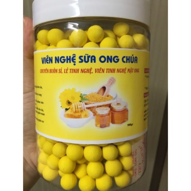 Viên tinh nghệ mật ong hộp có đủ cn vsattp in trên hộp