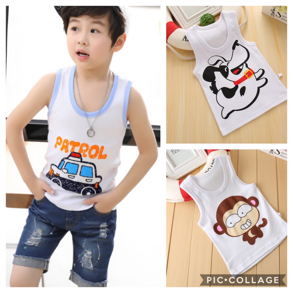 Áo phông bé trai ba lỗ 3 tùy chọn 1 2 3 4 5 6 tuổi