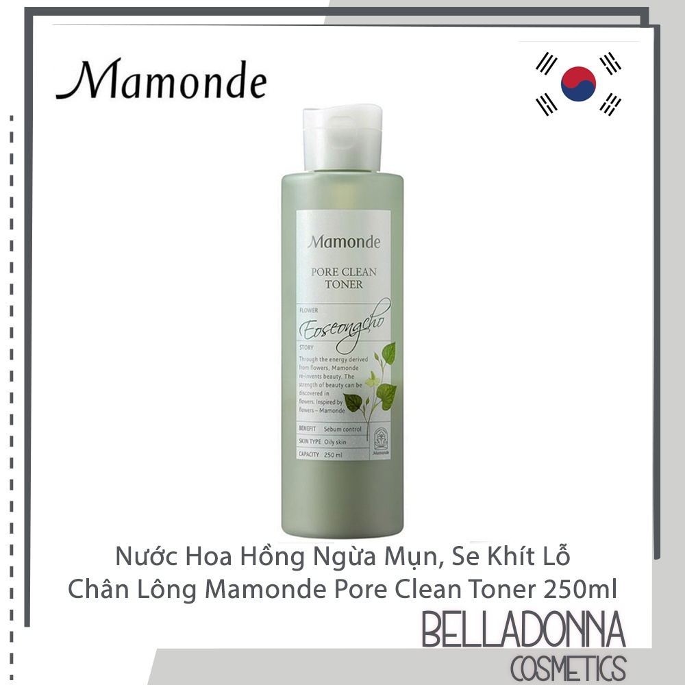 Nước Hoa Hồng Ngừa Mụn, Se Khít Lỗ Chân Lông Mamonde Pore Clean Toner 250ml