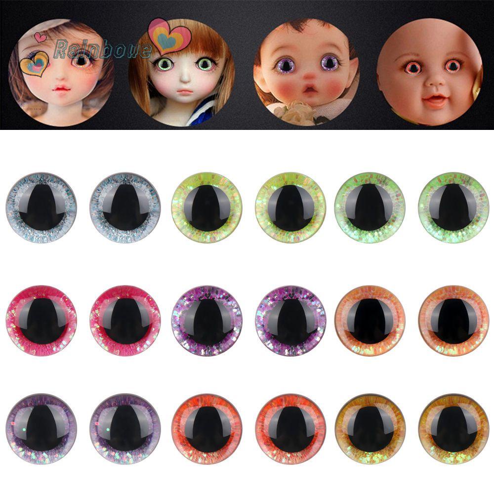 Mắt Nhựa Cứng Kim Tuyến Màu Cầu Vồng Cho Đồ Chơi