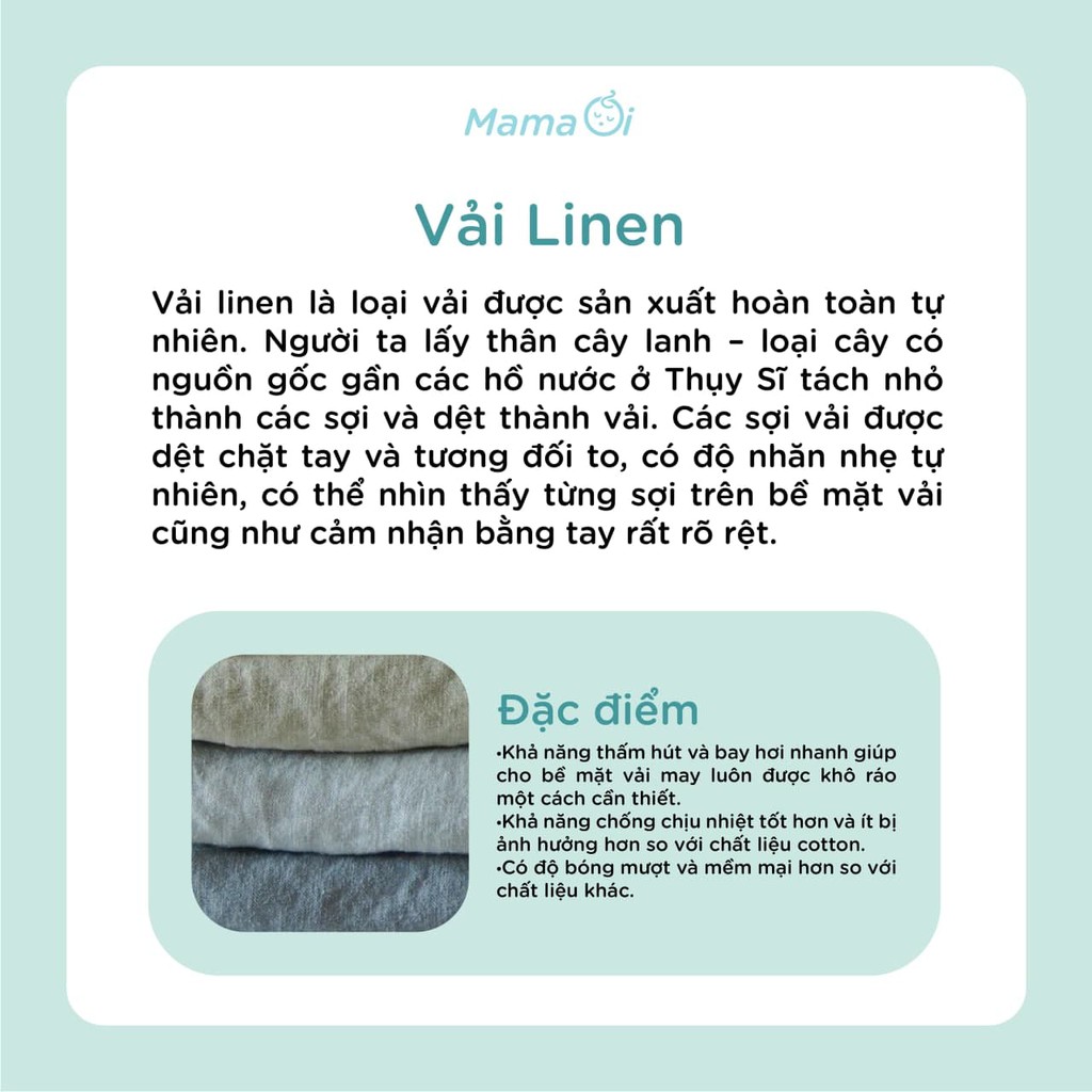 Q25 Quần đùi bé trai bé gái vải Linen Short sợi lanh tự nhiên an toàn cho bé 0-3 tuổi của Mama Ơi - Thời trang cho bé