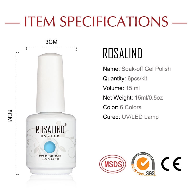 Bộ 6 Lọ Sơn Móng Tay Rosalind 15ml