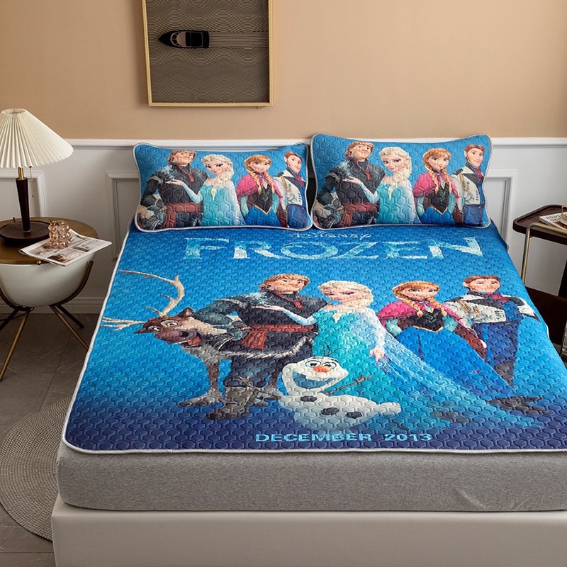 Chiếu điều hoà mủ cao su non 5D Latex mẫu cho các bé yêu thích (tặng kèm 2 vỏ gối đồng bộ )