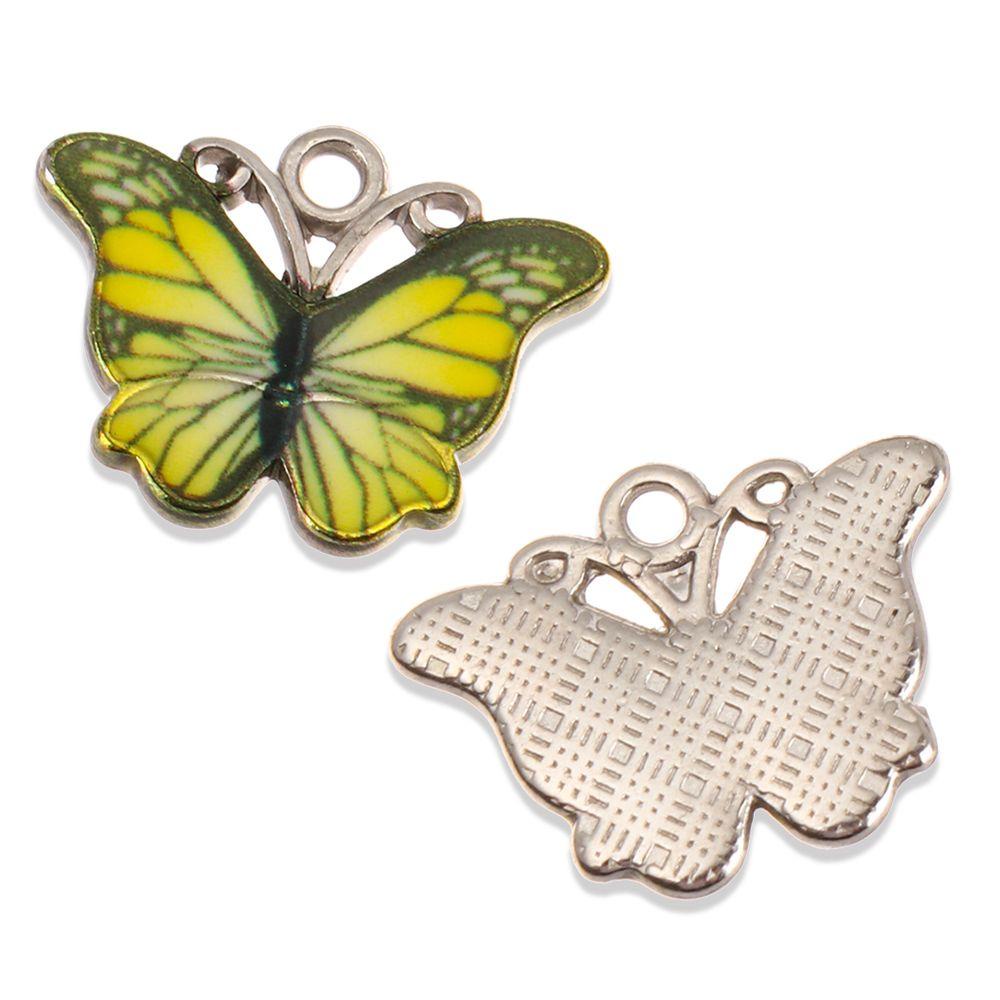 Set 10 Mặt Vòng cổ Hình Bướm Tráng Men Nhiều Màu DIY