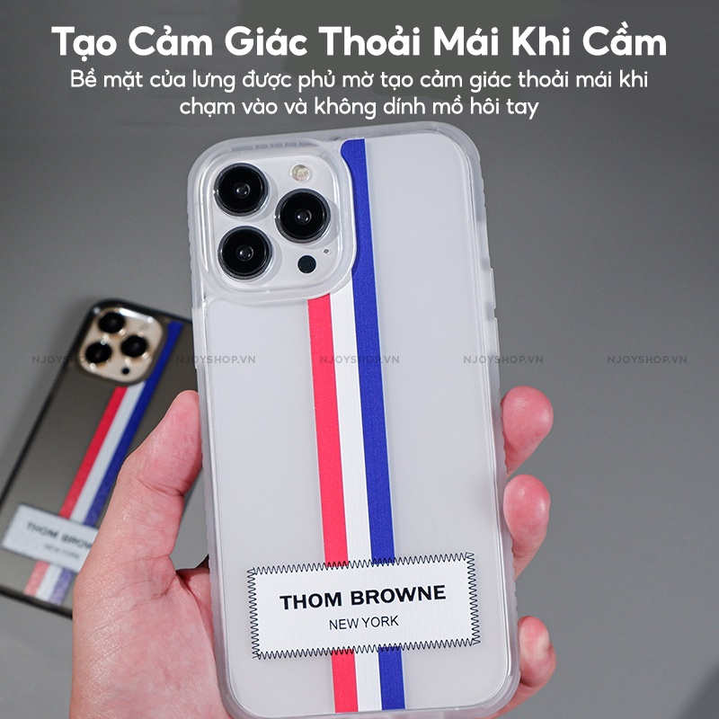 Ốp Lưng Nhám Chống Vân Tay Phiên Bản 3 Sọc Thome Browne Cho Điện Thoại IP11/12/13/14 Pro Max