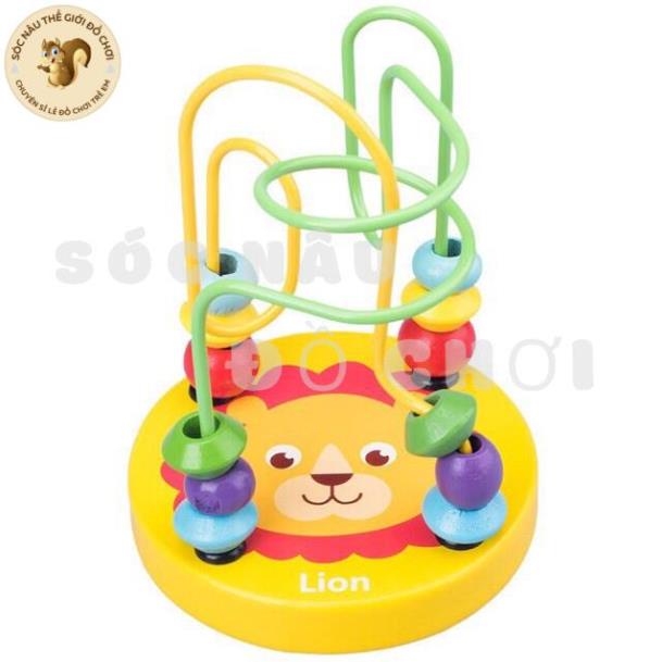 Đồ chơi luồn hạt gỗ giáo dục montessori rèn luyện kỹ năng khéo léo kiên nhẫn cho bé Sóc Nâu